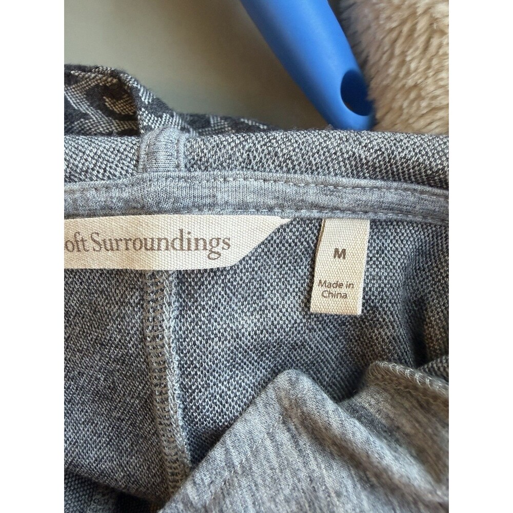 Soft Surroundings Womens Animal Print Full Zip Hoodie Grey M - Picture 4 of 7